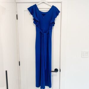 Allegra-K Wide-Leg Jumpsuit Blue Size Large Women’s